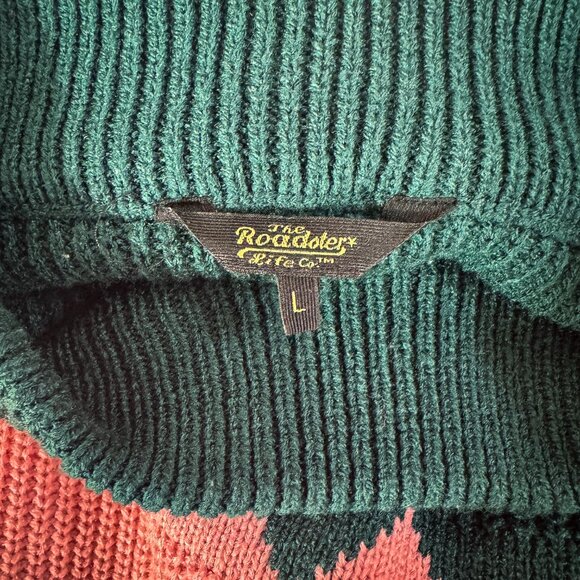 The Roadster Life Co Color Blocked Knit Sweater Green Pink Cream Women's Size L - Picture 4 of 6